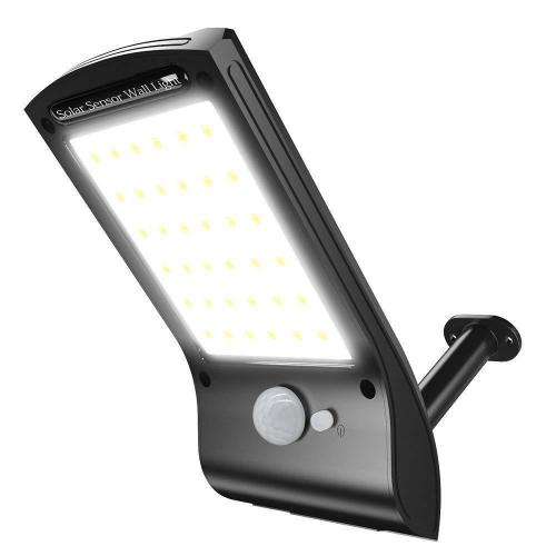 Solar Powered 36 LED PIR Motion Sensor Waterproof Street Security Light Wall Lamp for Outdoor Garden