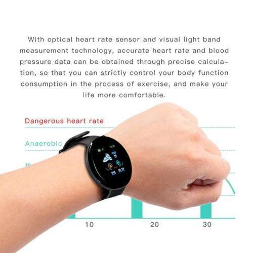 Hot Drogontech Round Screen D18 Smart Watch Waterproof Watches Fitness Wrist Band - Multi Colous