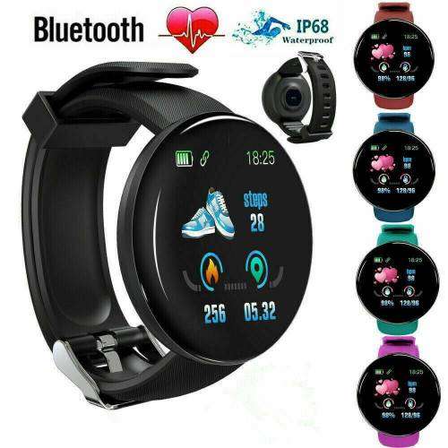 Hot Drogontech Round Screen D18 Smart Watch Waterproof Watches Fitness Wrist Band - Multi Colous