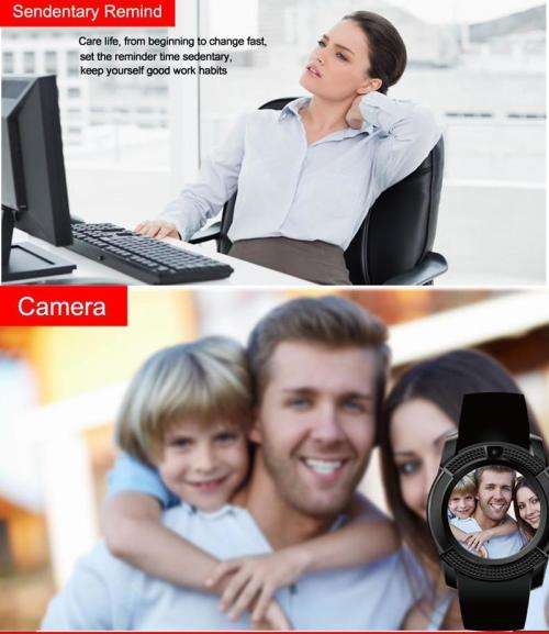 V8 Bluetooth Camera Smart Wrist Watch with sim slot