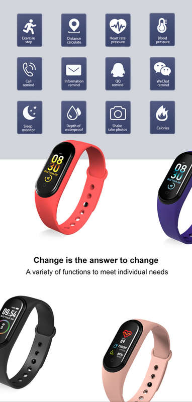 M4 Smart Band Watch Bracelet Blood Pressure Heart Rate Fitness Tracker Wristband