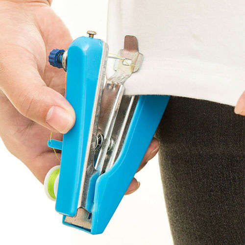Portable Mini Hand-Held Clothes Fabrics Sewing Machine - RED