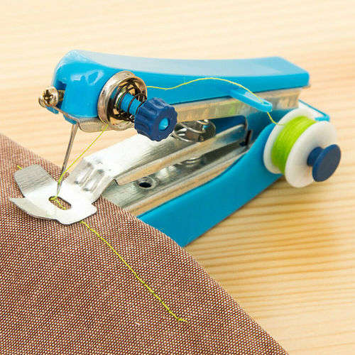 Portable Mini Hand-Held Clothes Fabrics Sewing Machine - RED