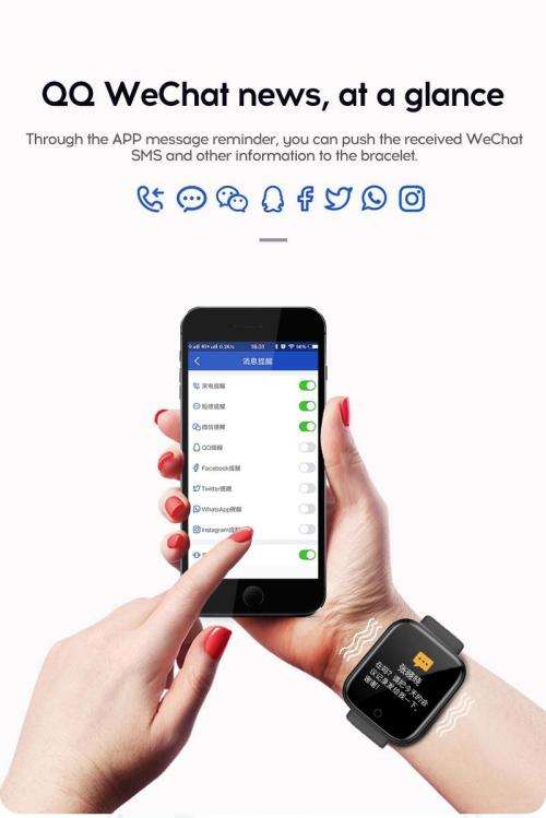 D20 Pro Smart Watch Y68 IP67 Waterproof Bluetooth Fitness Tracker Sports Watch Heart Rate Wristband