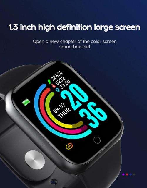 D20 Pro Smart Watch Y68 IP67 Waterproof Bluetooth Fitness Tracker Sports Watch Heart Rate Wristband