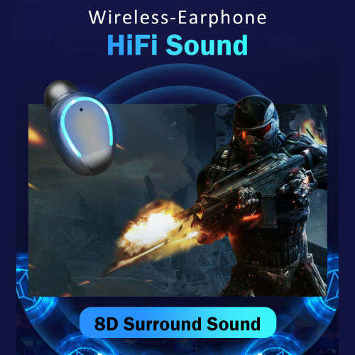 F9-9 Bluetooth 5.0 TWS Waterproof 8D Touch Button Earbuds also work as Power Bank