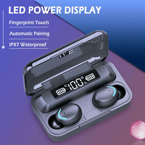 F9 Bluetooth 5.0 TWS Wireless Waterproof 8D Touch Button Stereo Headset also work as Power Bank