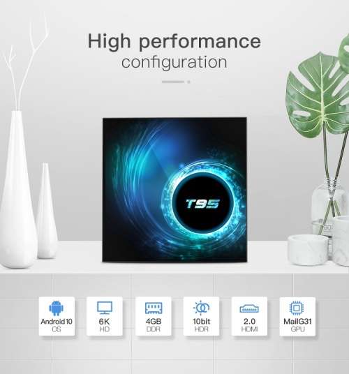 T95 Allwinner H616 - Android 10 Smart TV Box 4gb / 32gb 2.4g / 5g dual wifi