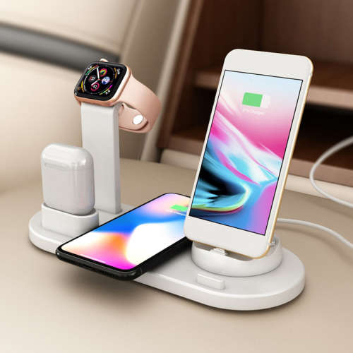 4 in 1 Multi-Functional QI Fast Wireless charging dock station - Black and White