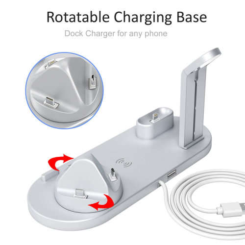 4 in 1 Multi-Functional QI Fast Wireless charging dock station - Black and White