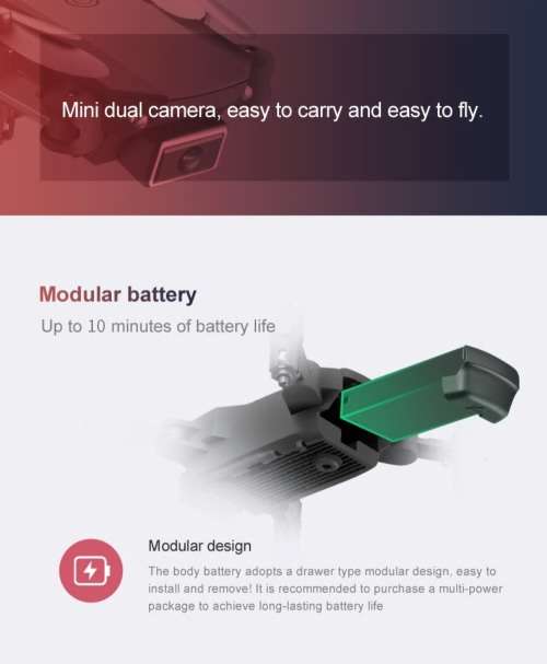 Mini Pocket Drone With 4K 1080P Dual Camera Optical Flow Positioning Foldable RC Quadcopter RTF