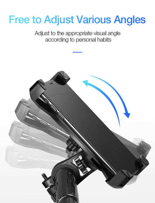360 Degree ABS Motorcycle Handlebar Bike Navigation Anti-shake Bicycle Phone Mount Holder Bracket