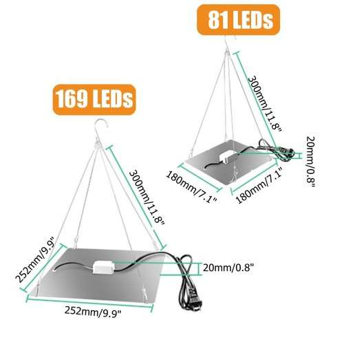 45W 169LED Full Spectrum UV + IR LED Plant Grow Light Veg Lamp For Indoor Hydroponic Flower