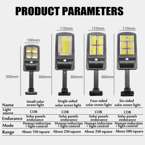 Solar Powered LED COB Street Light PIR Motion Sensor Outdoor Garden Wall Lamp with Remote Control