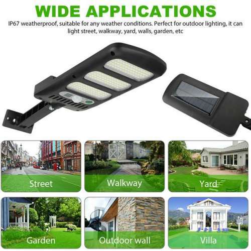 213 LED Outdoor Solar Street Wall Light PIR Sensor Motion LED COB Lamp Remote Control