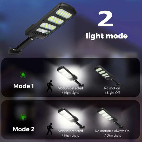 213 LED Outdoor Solar Street Wall Light PIR Sensor Motion LED COB Lamp Remote Control