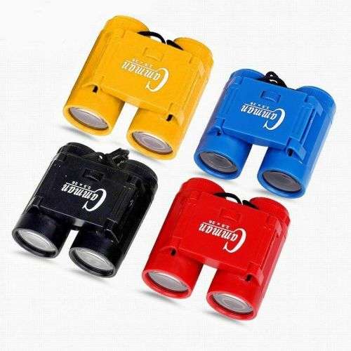 Kid's 2.5 x 26 Magnification Toy Binocular Telescope + Neck Tie Strap  Black, Red, Blue and Yellow