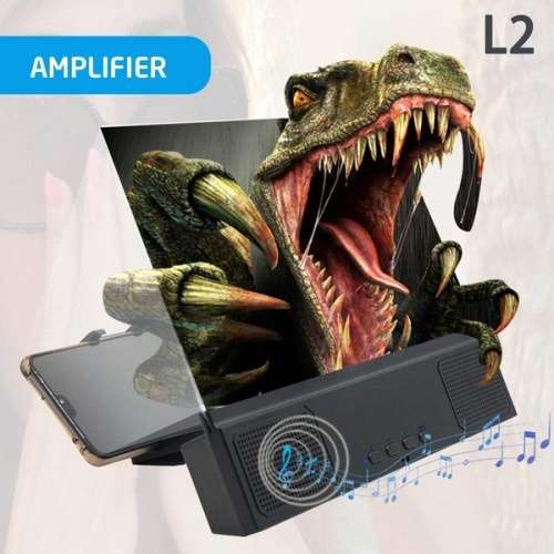 L2 12 inch Phone Screen Magnifier with BT Speaker HD Mobile Phone Movies Videos or Music Amplifier