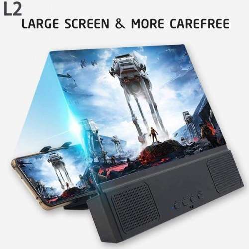 L2 12 inch Phone Screen Magnifier with BT Speaker HD Mobile Phone Movies Videos or Music Amplifier