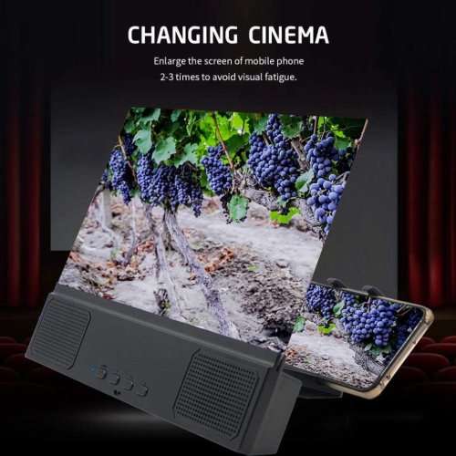 L2 12 inch Phone Screen Magnifier with BT Speaker HD Mobile Phone Movies Videos or Music Amplifier