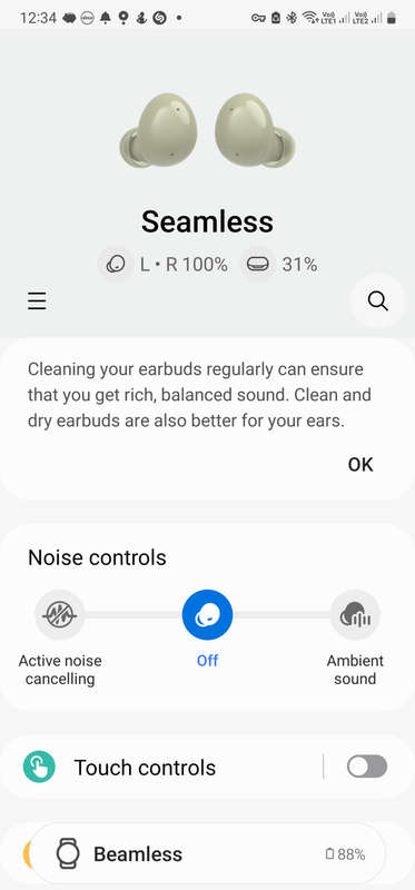 Samsung Galaxy Buds 2 with extra ear tips + 3 in 1 Wireless Charger