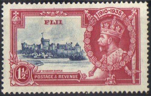 KGV 1935 Silver Jubilee 1D Mint with Stunning Variety