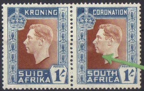 Union 1937 Coronation 1/ pair LHM with Scarce variety "Frozen Breath"