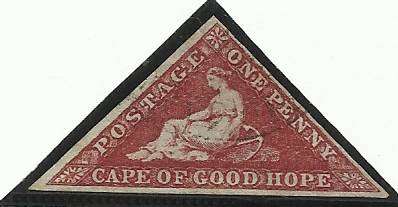 Cape Of Good Hope Triangle 1D Carmine Red VF used CDS  SACC 14 Scarce  Full Margins CV R2900