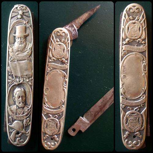 The RARE silver Paul Kruger Pen Knife Richards sheffield England
