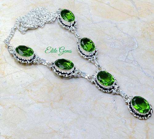 ***CRAZY R1 START!*** AMAZING PERIDOT NECKLACE 19  1/2"