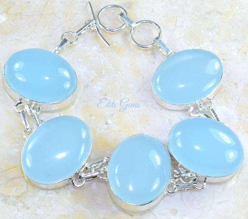 ***CRAZY R1 START!*** STUNNING CHALCEDONY BRACELET 8 - 8 1/2"