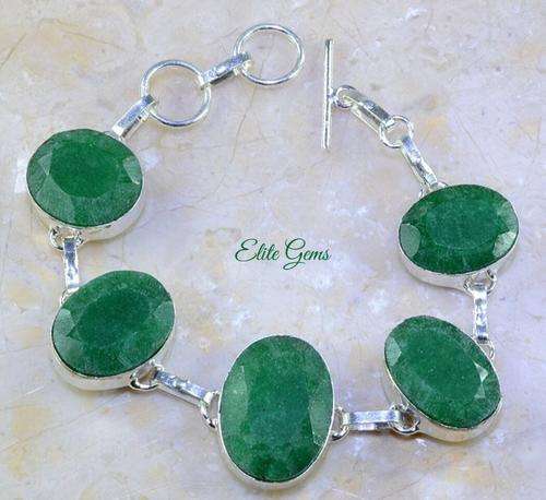 STUNNING EMERALD BRACELET 7 1/4 - 8"