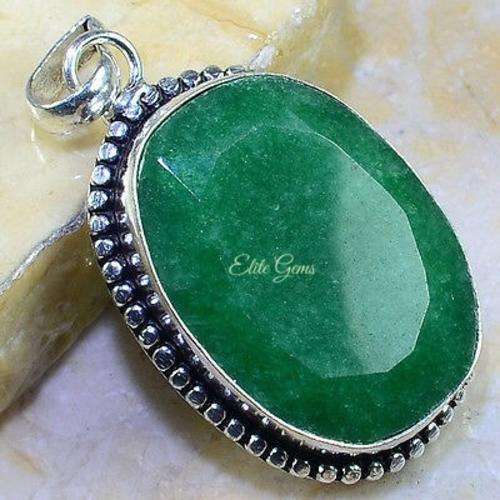 HUGE GENUINE EMERALD I2 PENDANT 2 1/2";