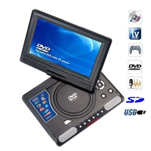 9.8" Portable DVD player with TV Player, Card reader / USB Game with remote