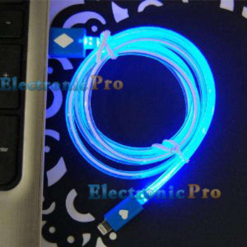 8 pin lightning USB LED Light USB Sync Data Charger Cable for iphone 5 5C 5S IOS7 Compatible
