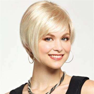 Human Hair Wig Side Bang Short Straight Mono Top Capless Virgin Remy