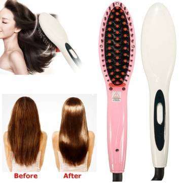 220V Professional Electric Hair Straightening Brush Straightener Irons Massager