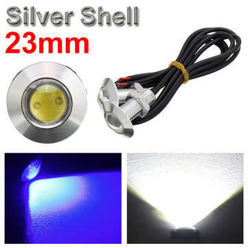 23mm Motor Car Eagle Eye LED Daytime Running Lights Fog Parking Light DC12V Silver Shell