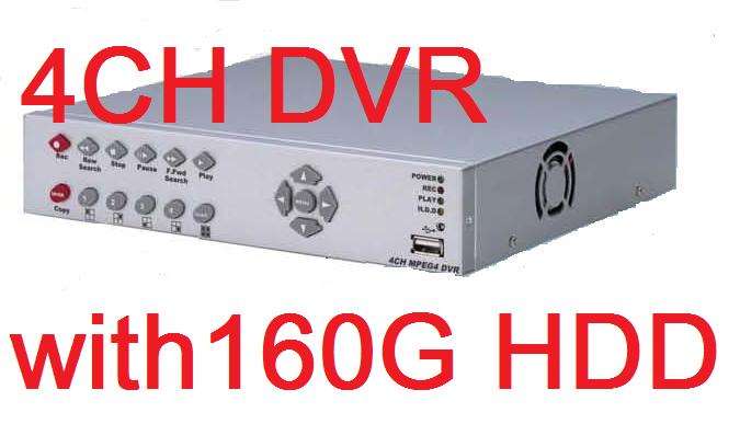 4channel DVR with 160GB HDD ( 2 weeks record time, without erasing  )