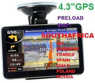 4.3" GPS Car Navigation with 4GB built in memory iGO map South Africa/UK/Germany/France/Italy/Spain
