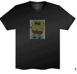 LED-Shirt - Sound Activated Light Shirt for Parties (Sponge Bob) - Medium