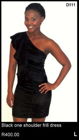 Black One Should Ruffle Dress- HUGE SUMMER SALE R 149
