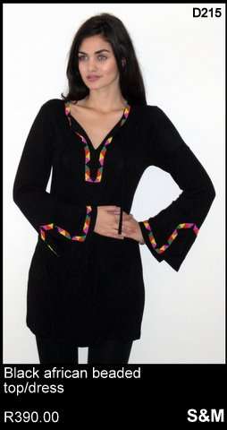 Black african beaded top/dress- ON SALE R149