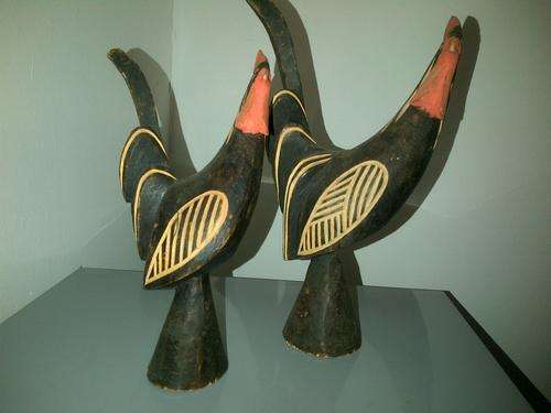 ******WOW WOODEN HANDCRAFT CHICKENS, 2 ITEMS. BID FOR BOTH********CRAZZZYYY R1 START!!!!!