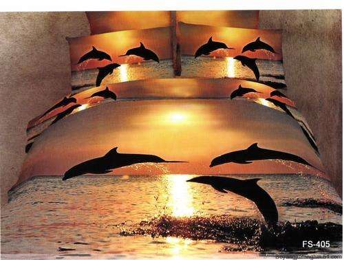Oil Painting Bedding Set - Dolphins