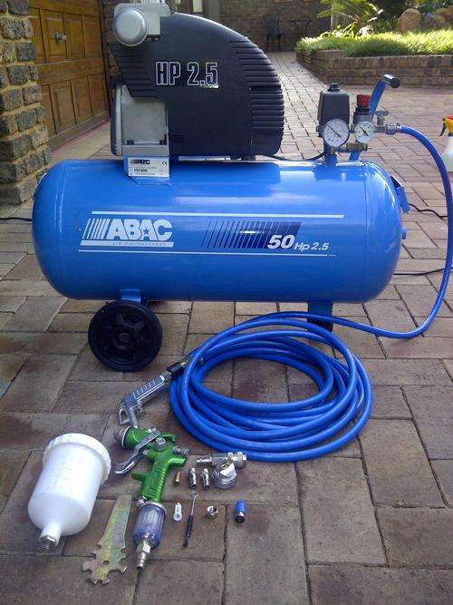 Compressor ABAC 2.5hp 50L (incl Spray Gun, Hose and Water Trap)