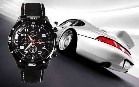 Grand Touring Men's Sports Watch with Silicone Strap.