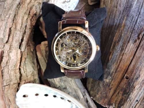 WINNER Automatic Mechanical Stainless Steel Skeleton Watch.