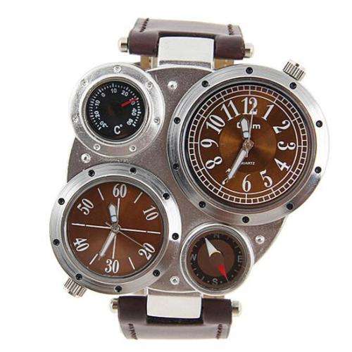 Oulm Duel Time Watch with Compass & Thermometer.