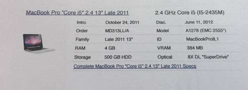 MacBook Pro 13-inch (Late 2011)